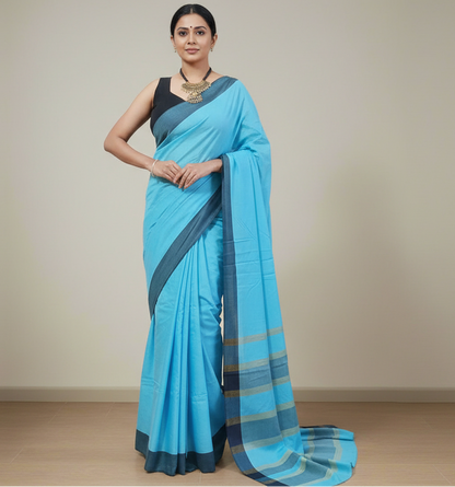 Blue Handloom Eri Silk Saree