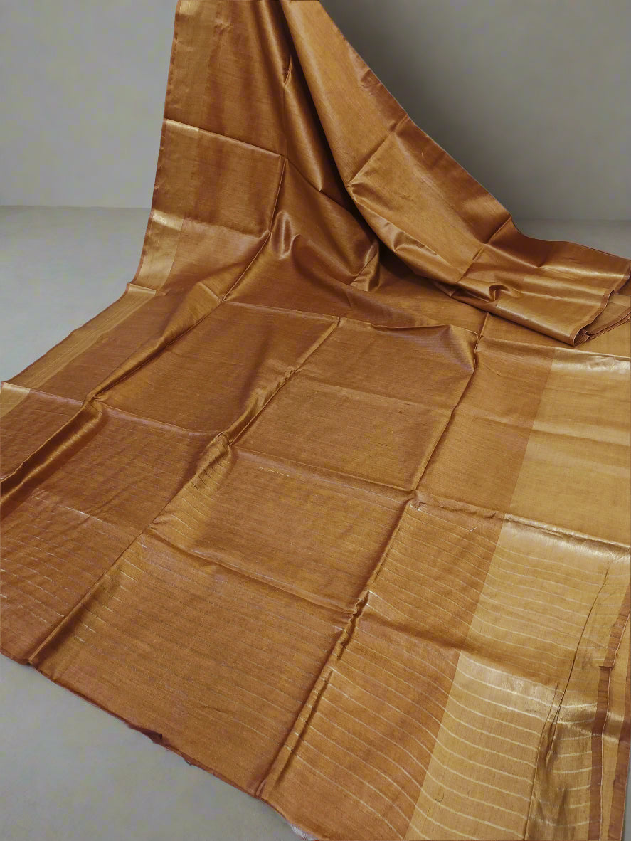 Bronze Tussar Munga Silk Saree