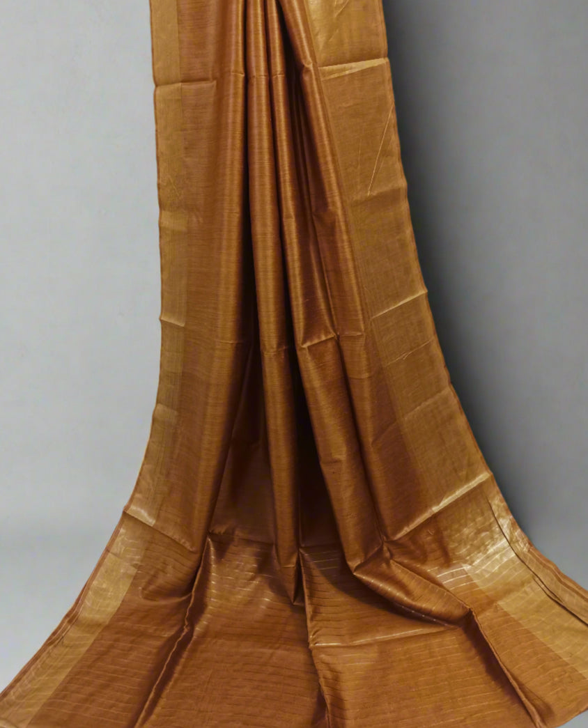 Bronze Tussar Munga Silk Saree