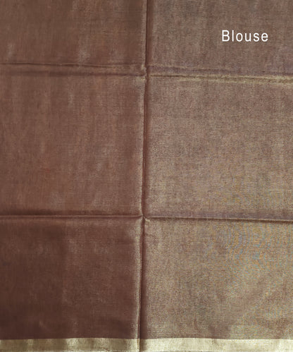Brown Kota Viscose Silk Saree with Tissue Pallu