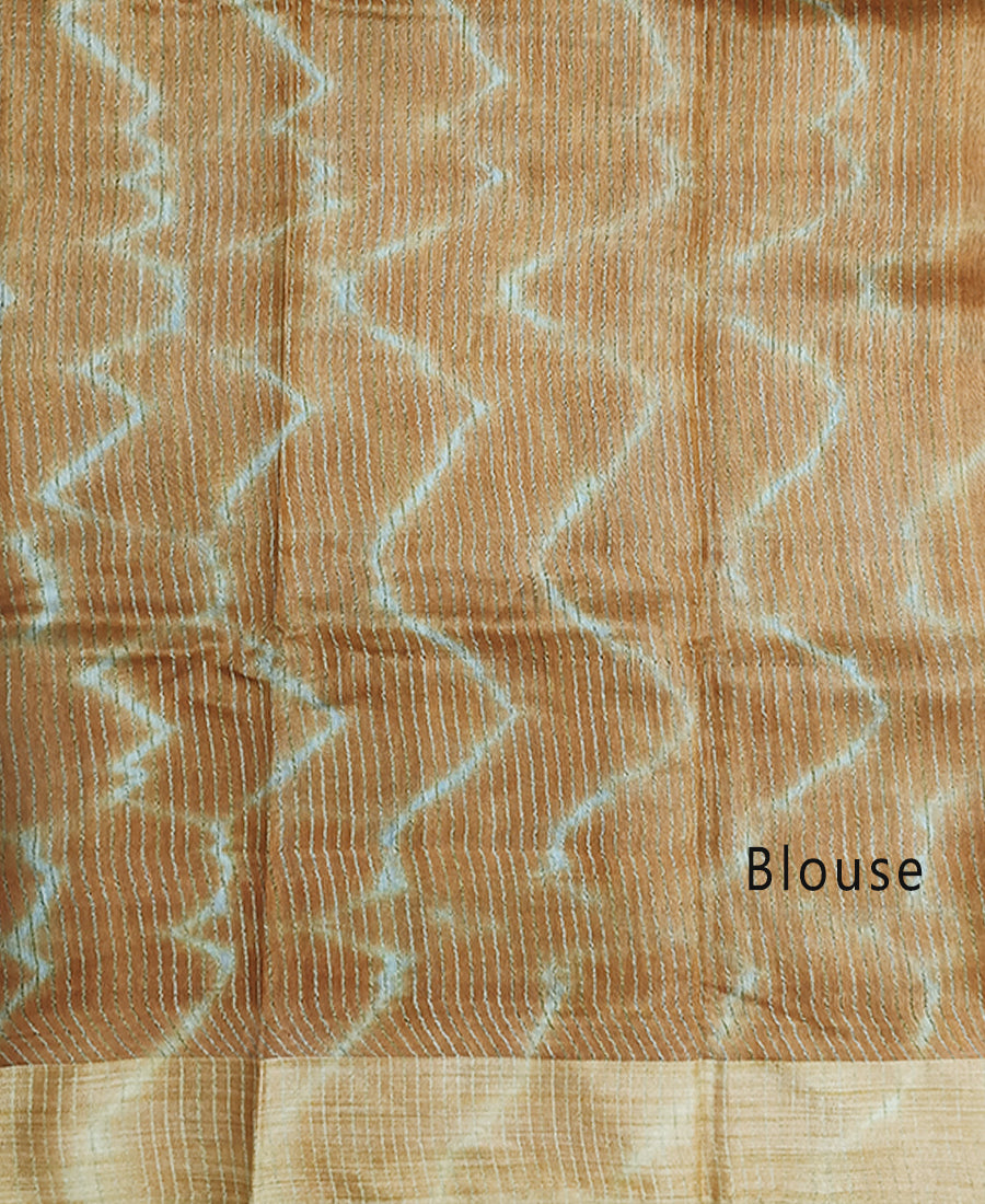 Brown Tie & Dye Kota Silk Saree