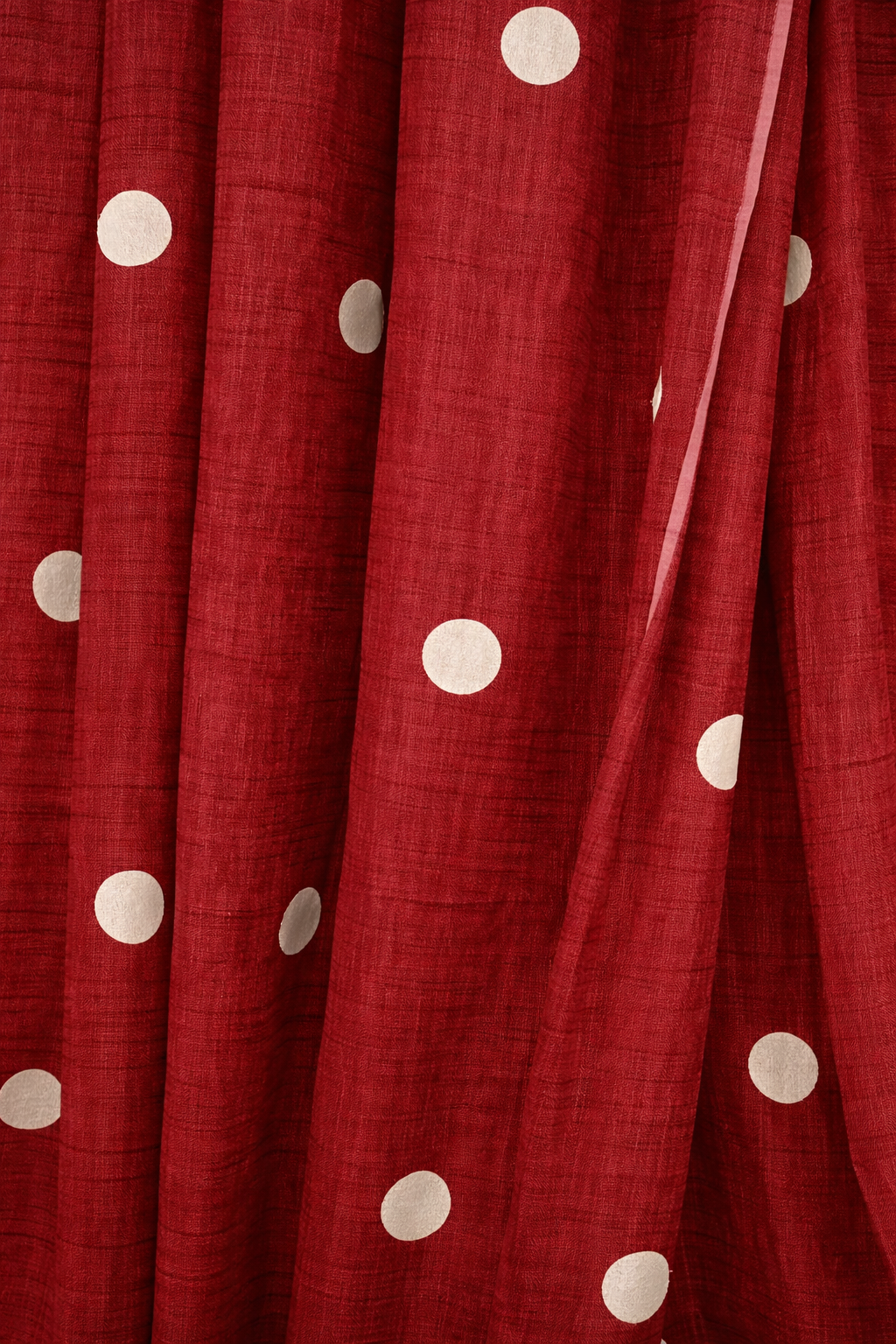 Embroidered Polka Dot Maroon Cotton Slub Saree