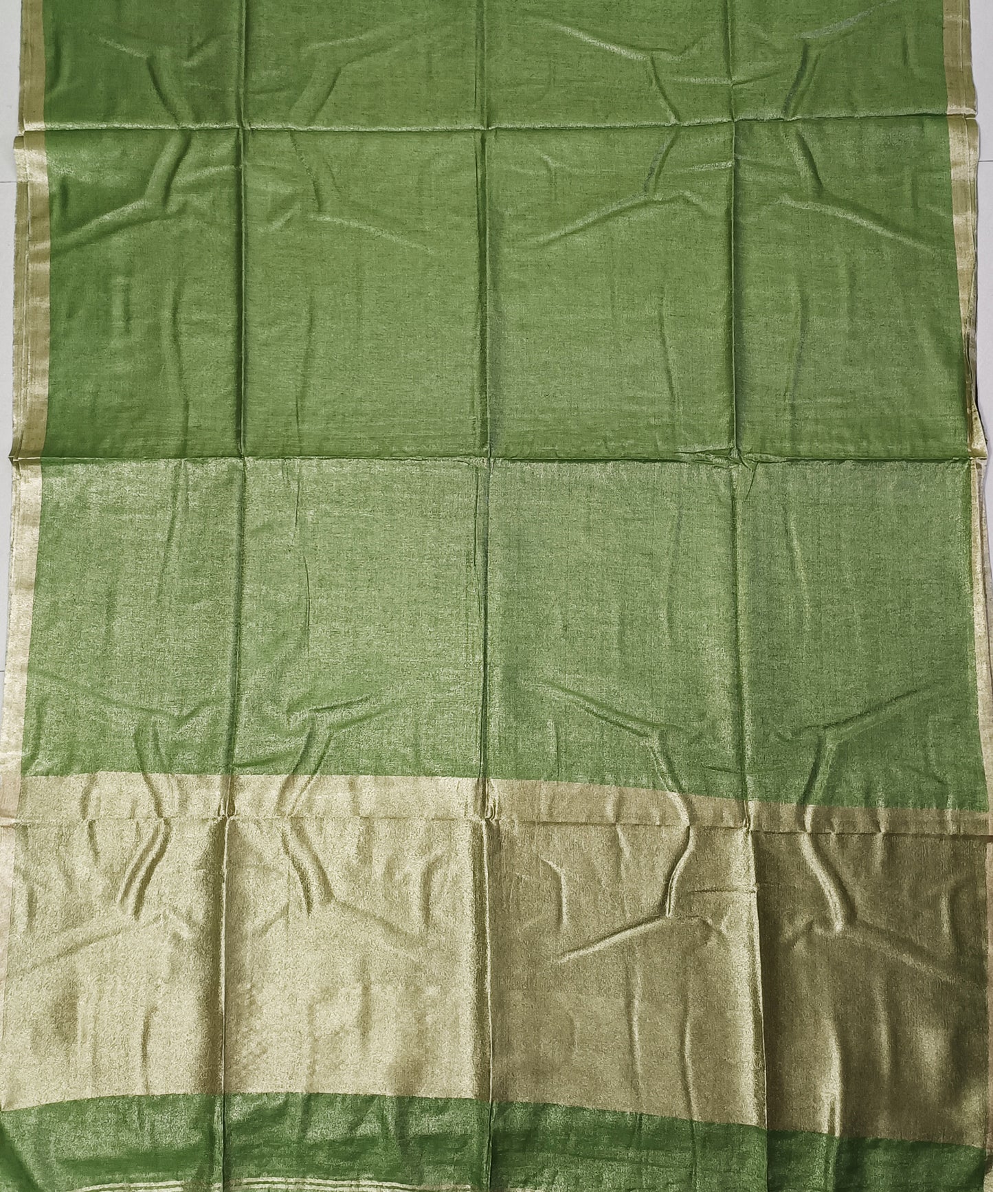 Dark Green Kota Viscose Silk Saree with Tissue Pallu