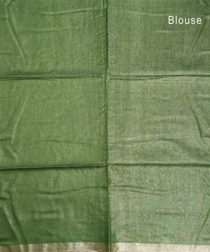 Dark Green Kota Viscose Silk Saree with Tissue Pallu