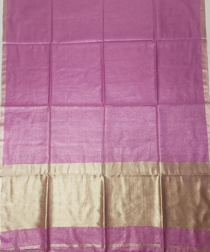 Dusty Pink Kota Viscose Silk Saree with Tissue Pallu