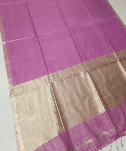 Dusty Pink Kota Viscose Silk Saree with Tissue Pallu