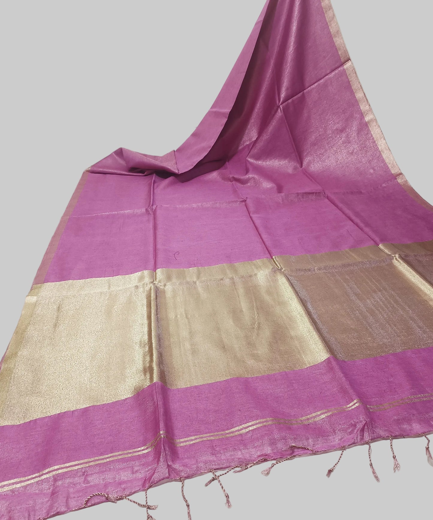 Dusty Pink Kota Viscose Silk Saree with Tissue Pallu