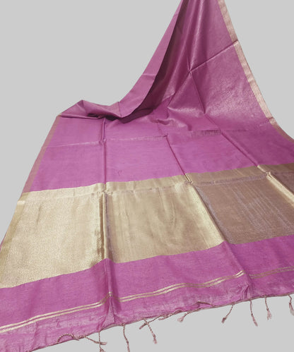 Dusty Pink Kota Viscose Silk Saree with Tissue Pallu