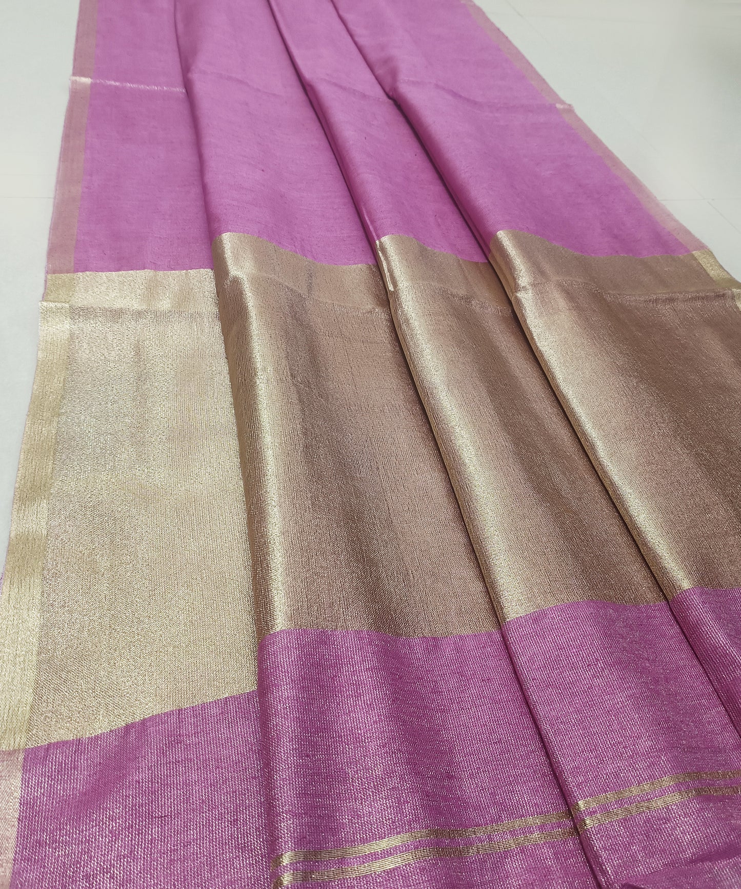 Dusty Pink Kota Viscose Silk Saree with Tissue Pallu