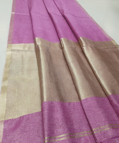 Dusty Pink Kota Viscose Silk Saree with Tissue Pallu