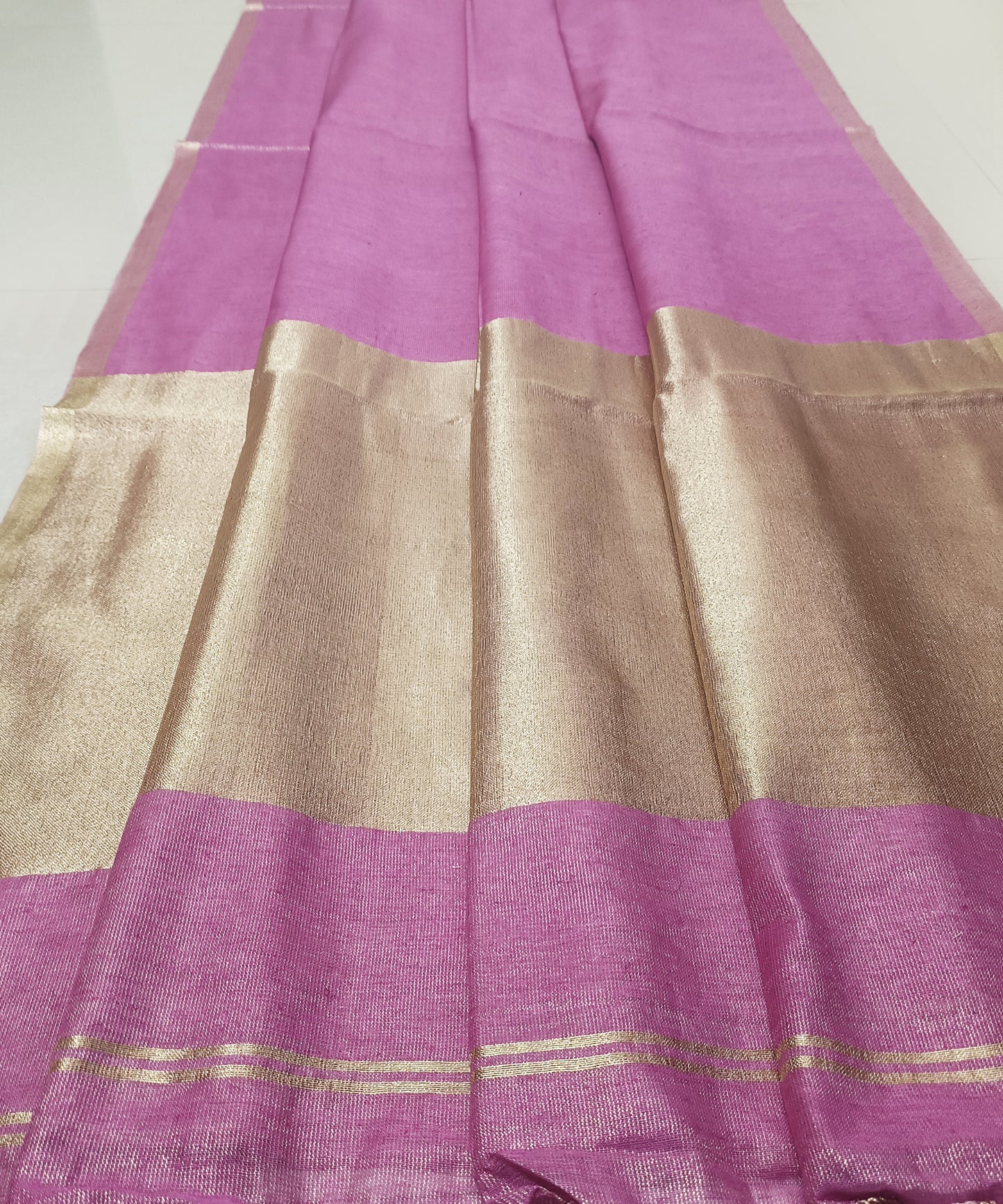 Dusty Pink Kota Viscose Silk Saree with Tissue Pallu
