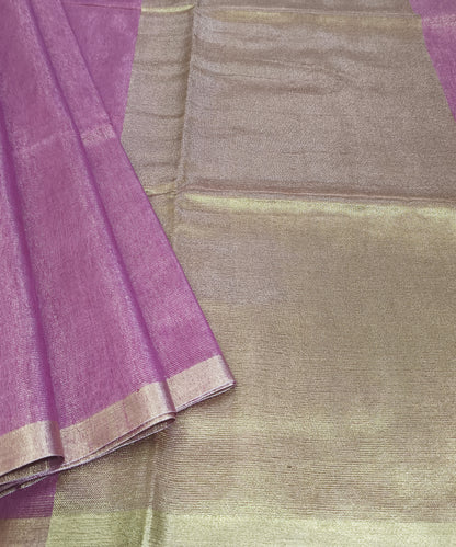 Dusty Pink Kota Viscose Silk Saree with Tissue Pallu