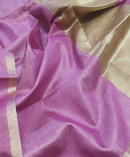 Dusty Pink Kota Viscose Silk Saree with Tissue Pallu
