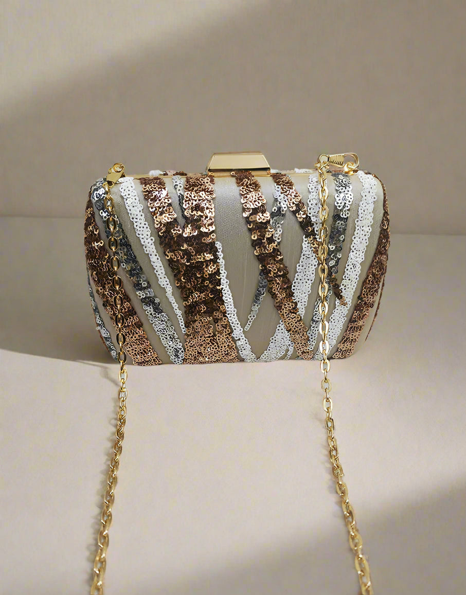 Stylish Sequence Clutch | Designer Party Handbag