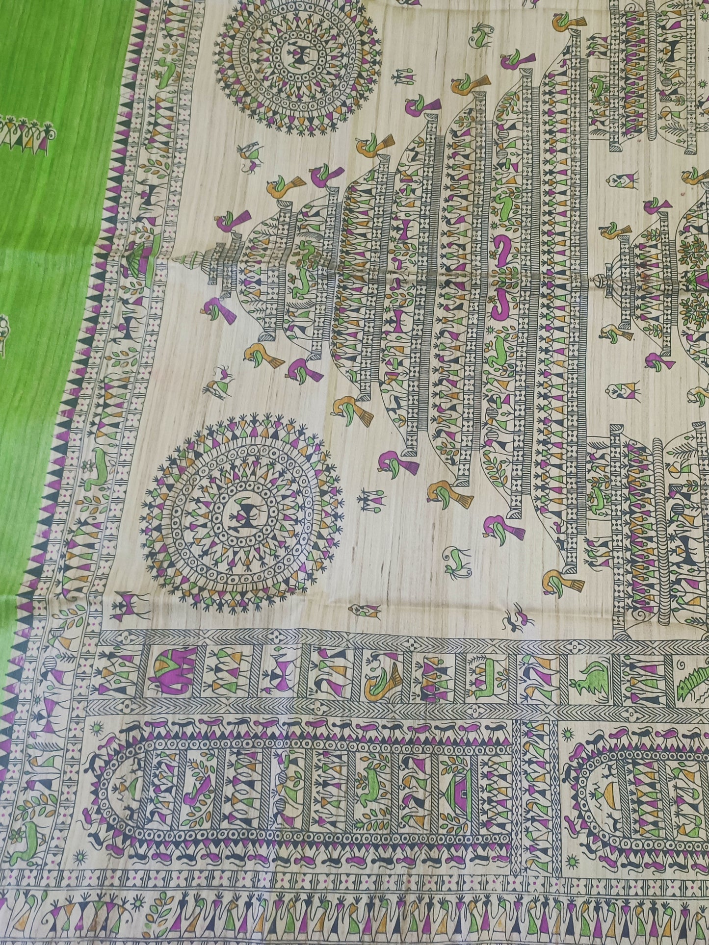 Green Worli Printed Pure Silk Saree