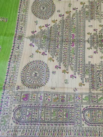 Green Worli Printed Pure Silk Saree