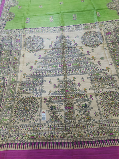 Green Worli Printed Pure Silk Saree