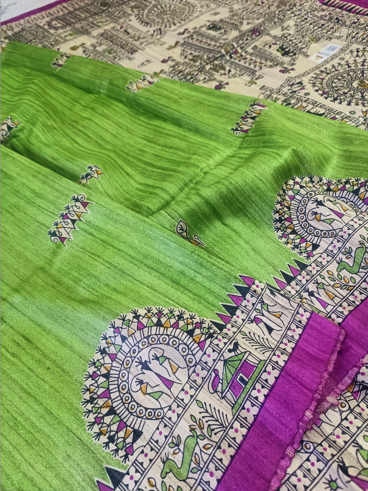 Green Worli Printed Pure Silk Saree