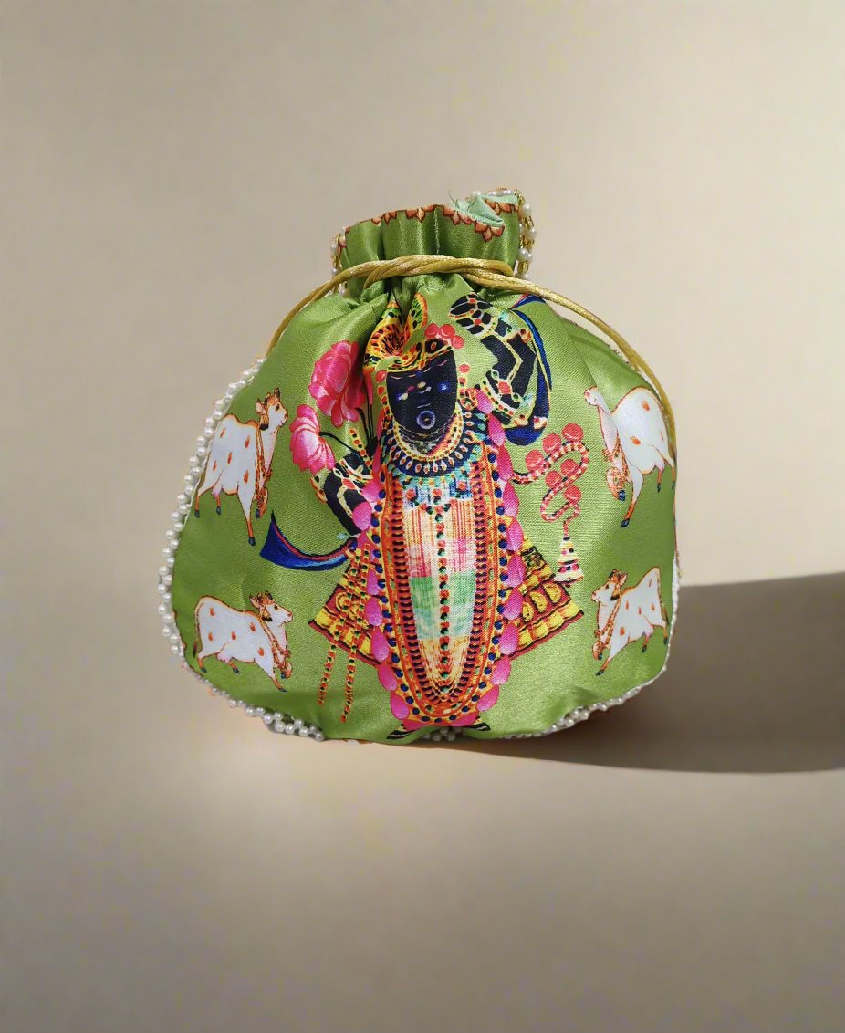 Green Shrinathji Potli | Peepal Clothing