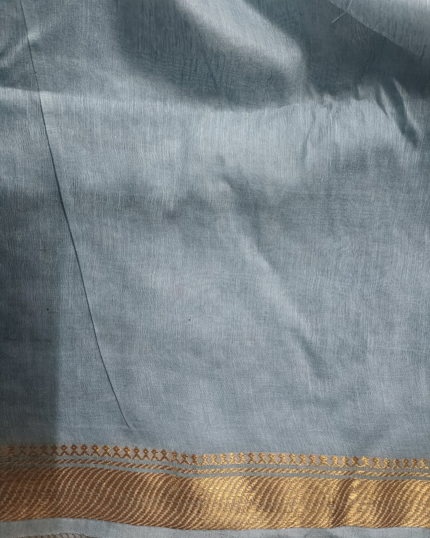 Grey Embroidered Silk Linen Saree