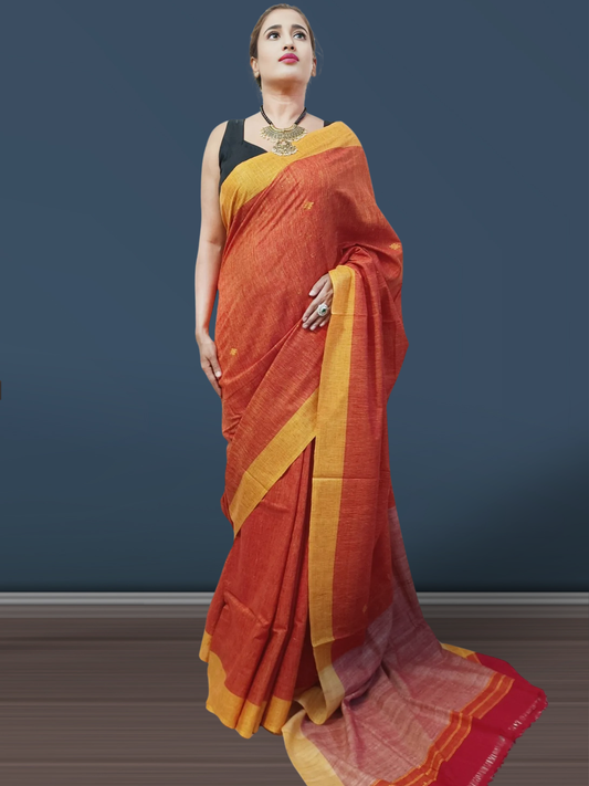 Pure Handloom Silk Saree with Elegant Weaved Buta