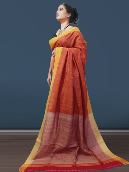 Pure Handloom Silk Saree with Elegant Weaved Buta