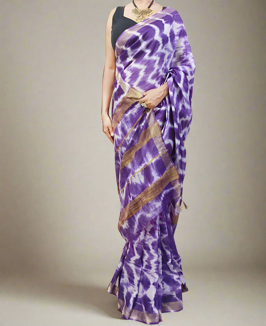 Indigo Tie & Dye Kota Silk Saree