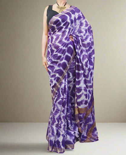 Indigo Tie & Dye Kota Silk Saree
