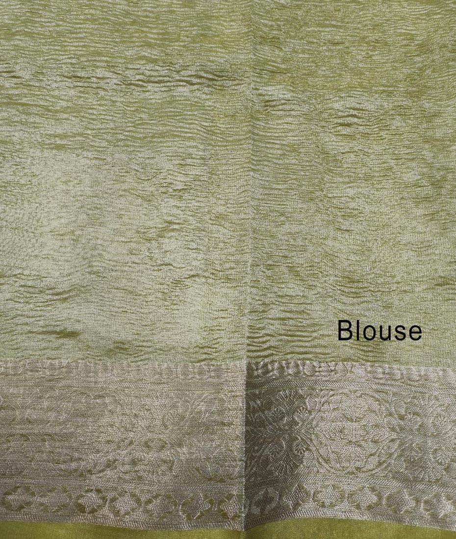 Dual Tone Crush Tissue Saree | Peepal Clothing