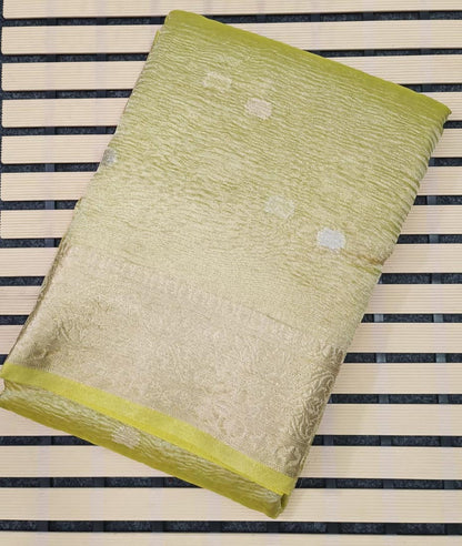 Lemon Tissue Saree | Peepal Clothing