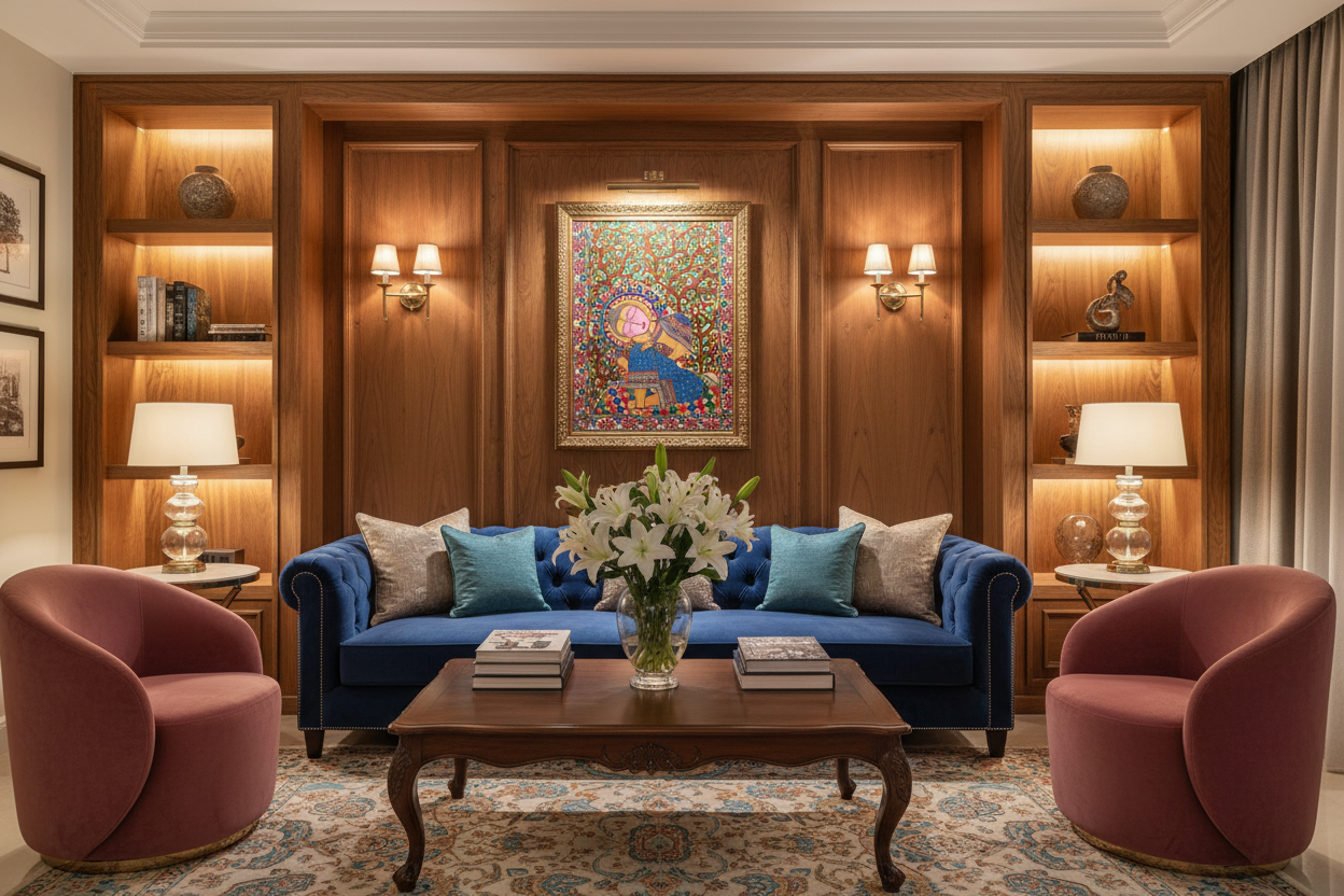 Madhubani Tree of Life Painting - Sleeping Woman & Fruit Tree Art | Traditional Mithila Folk Art