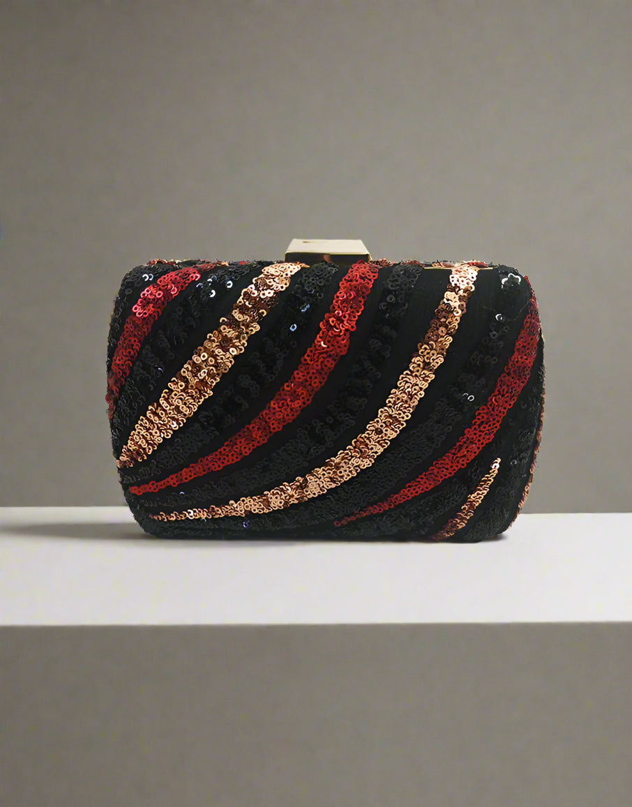 Multi Color Sequence Embroidered Clutch | Peepal Clothing