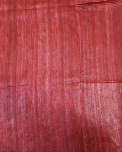 Natural Madhubani Printed Tussar Ghicha Silk Saree