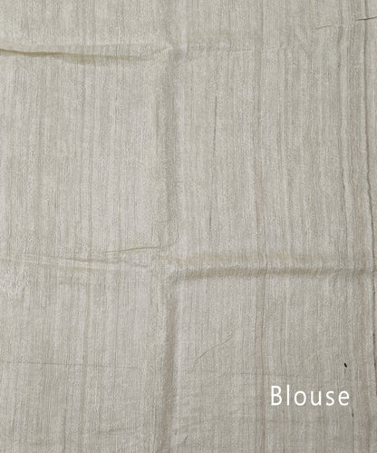 Off-white Embroidered Ghicha Silk Saree