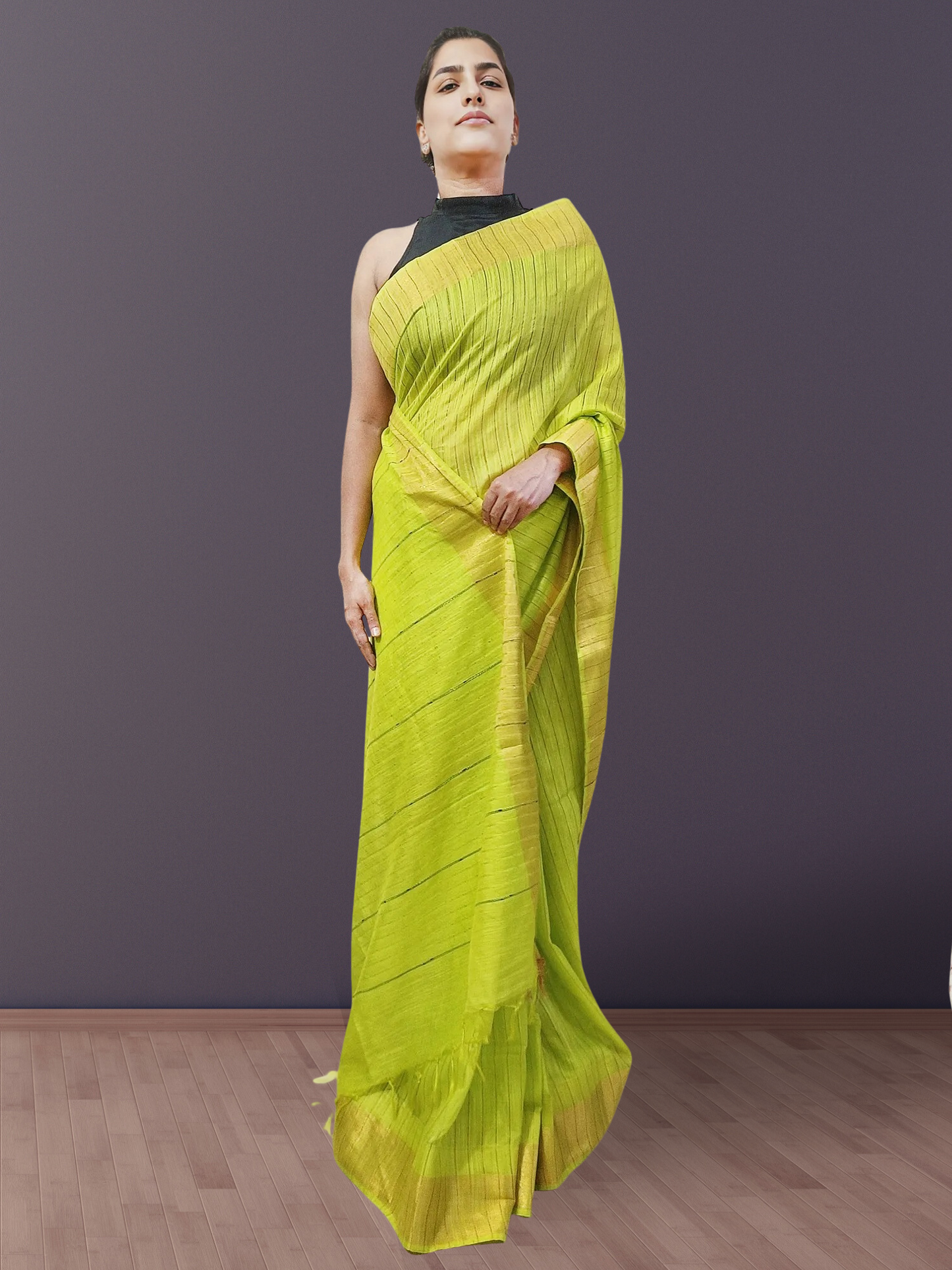 Parrot Green Kota Viscose Saree