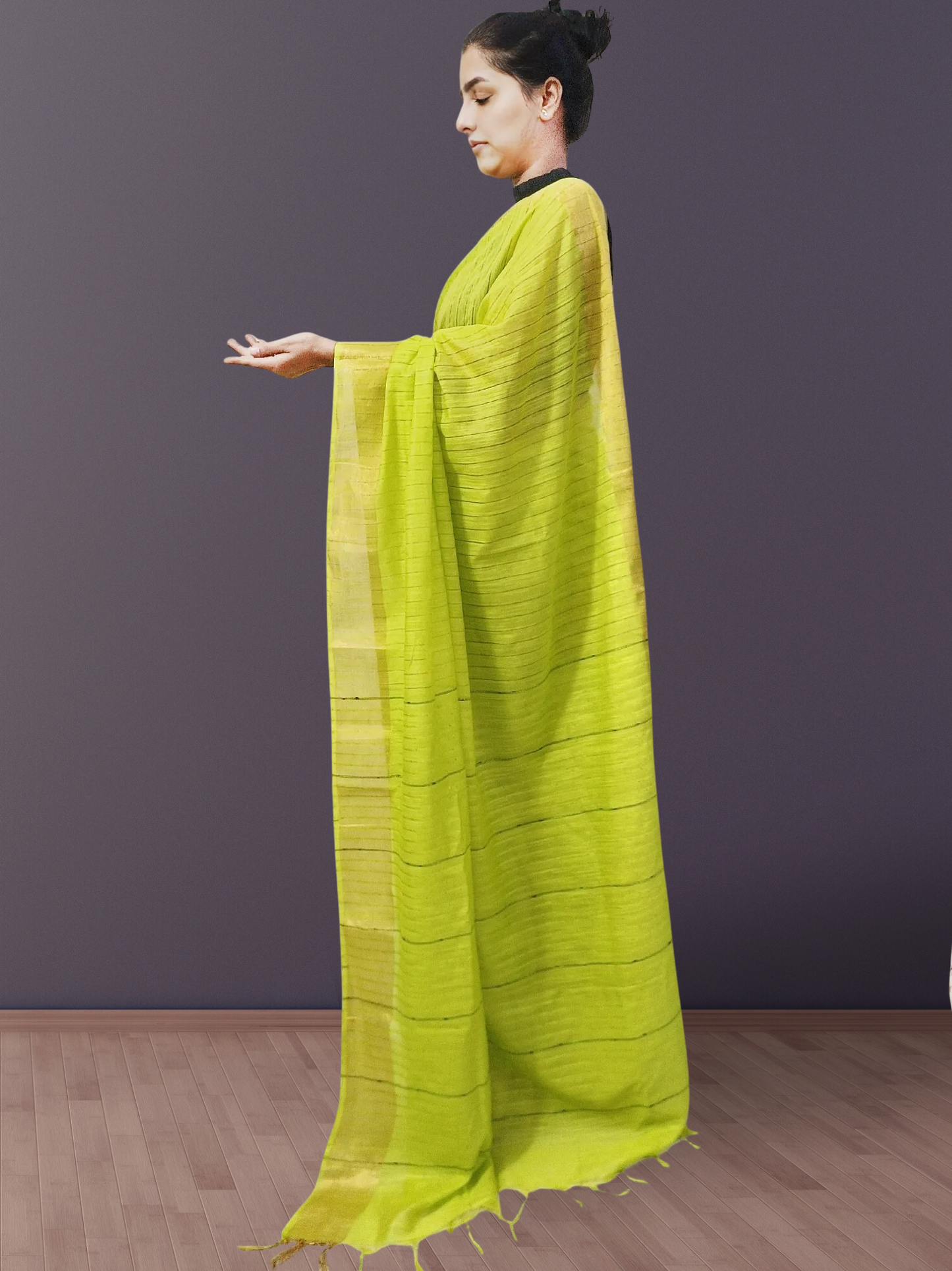 Parrot Green Kota Viscose Saree