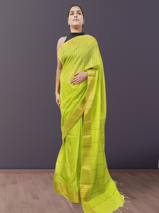 Parrot Green Kota Viscose Saree