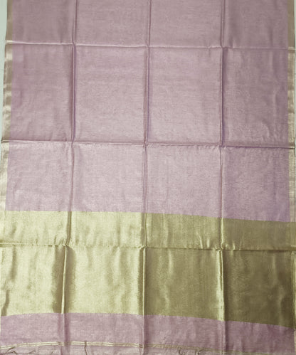 Pastel Pink Kota Viscose Silk Saree with Tissue Pallu