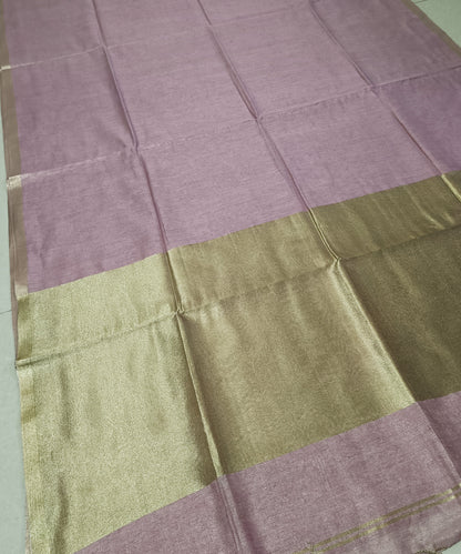 Pastel Pink Kota Viscose Silk Saree with Tissue Pallu