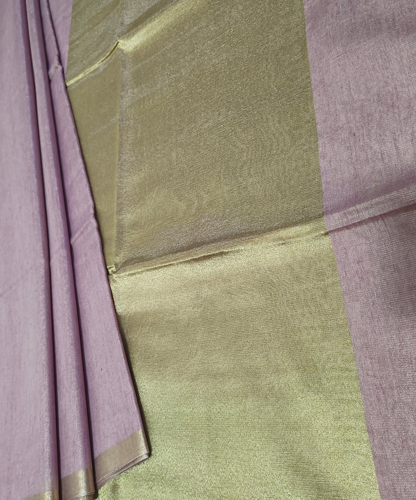 Pastel Pink Kota Viscose Silk Saree with Tissue Pallu