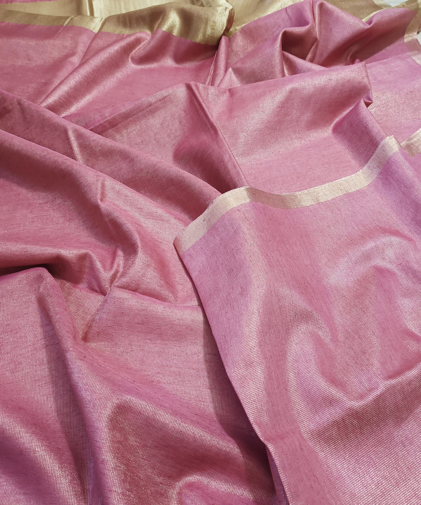 Pink Kota Viscose Silk Saree with Tissue Pallu
