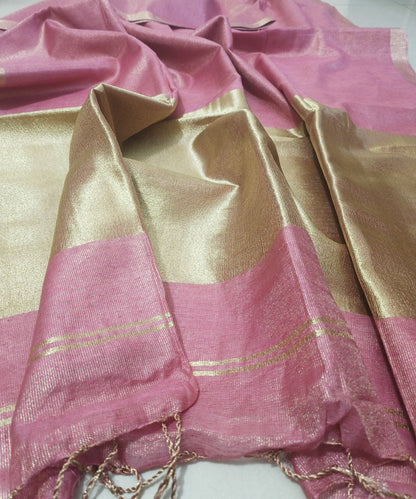 Pink Kota Viscose Silk Saree with Tissue Pallu