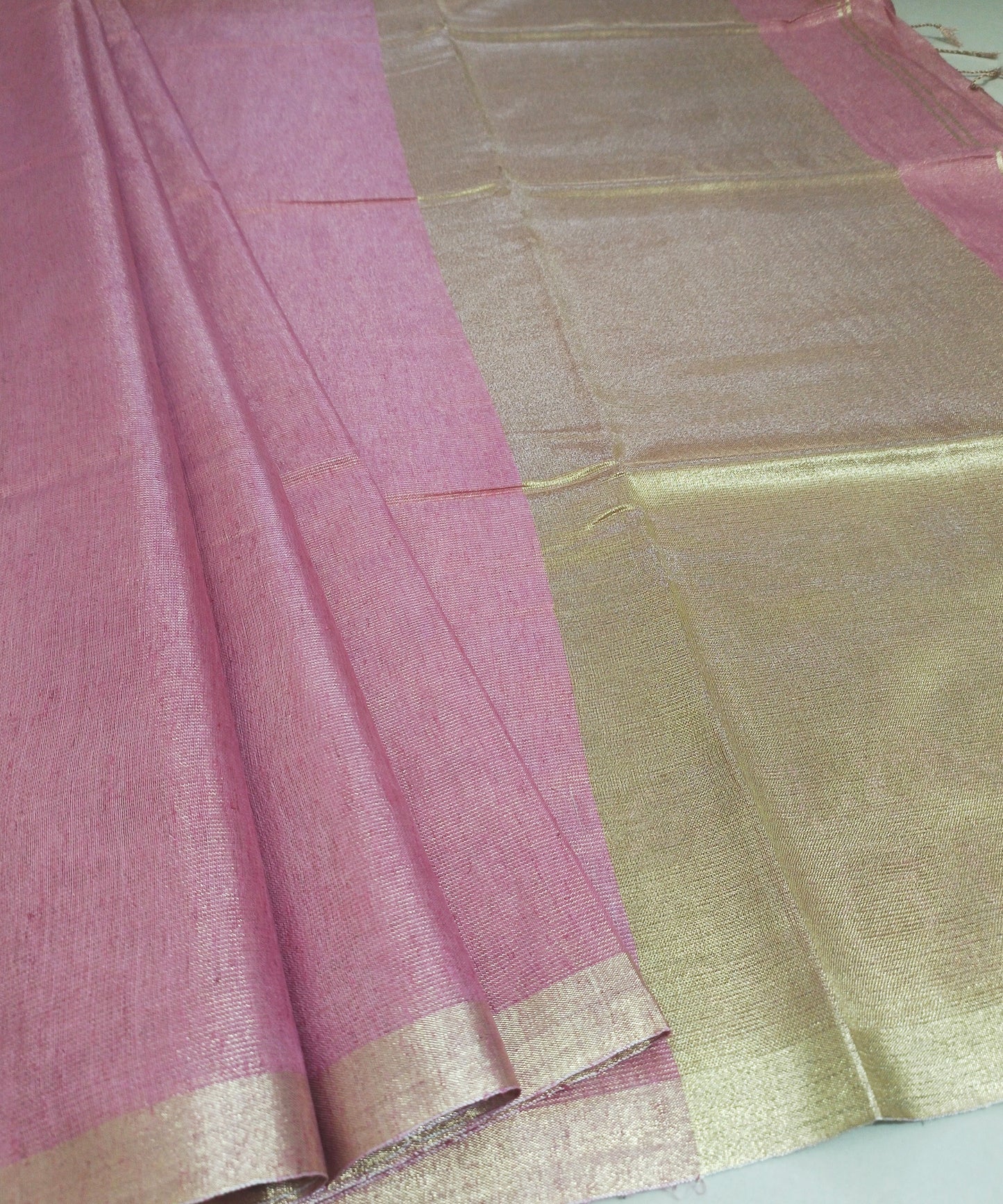 Pink Kota Viscose Silk Saree with Tissue Pallu