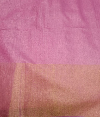 Zari Border Pink Munga Silk Saree