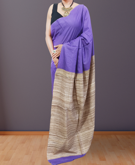 Indigo Eri Silk saree with Ghicha Pallu