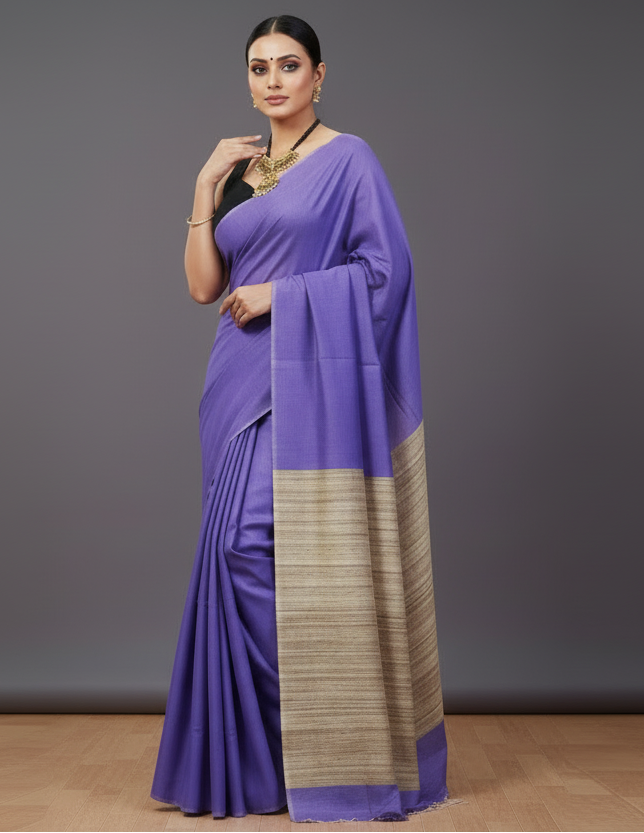 Indigo Eri Silk saree with Ghicha Pallu