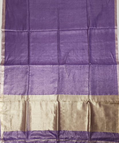 Purple Kota Viscose Silk Saree with Tissue Pallu