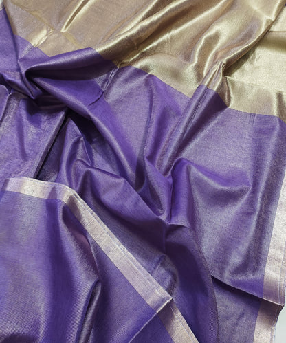 Purple Kota Viscose Silk Saree with Tissue Pallu