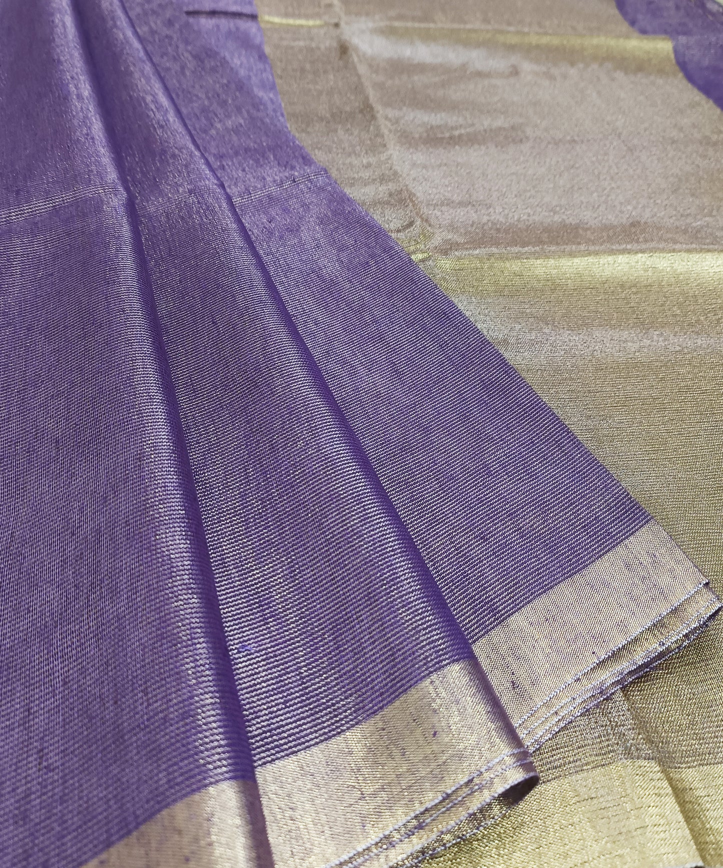 Purple Kota Viscose Silk Saree with Tissue Pallu