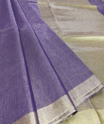Purple Kota Viscose Silk Saree with Tissue Pallu